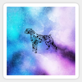 Distressed Watercolour Boxer Mandala Sticker